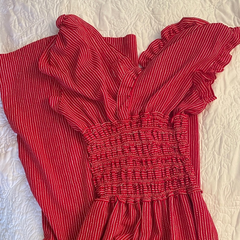 Max Studio Red and White Patterned Dress
